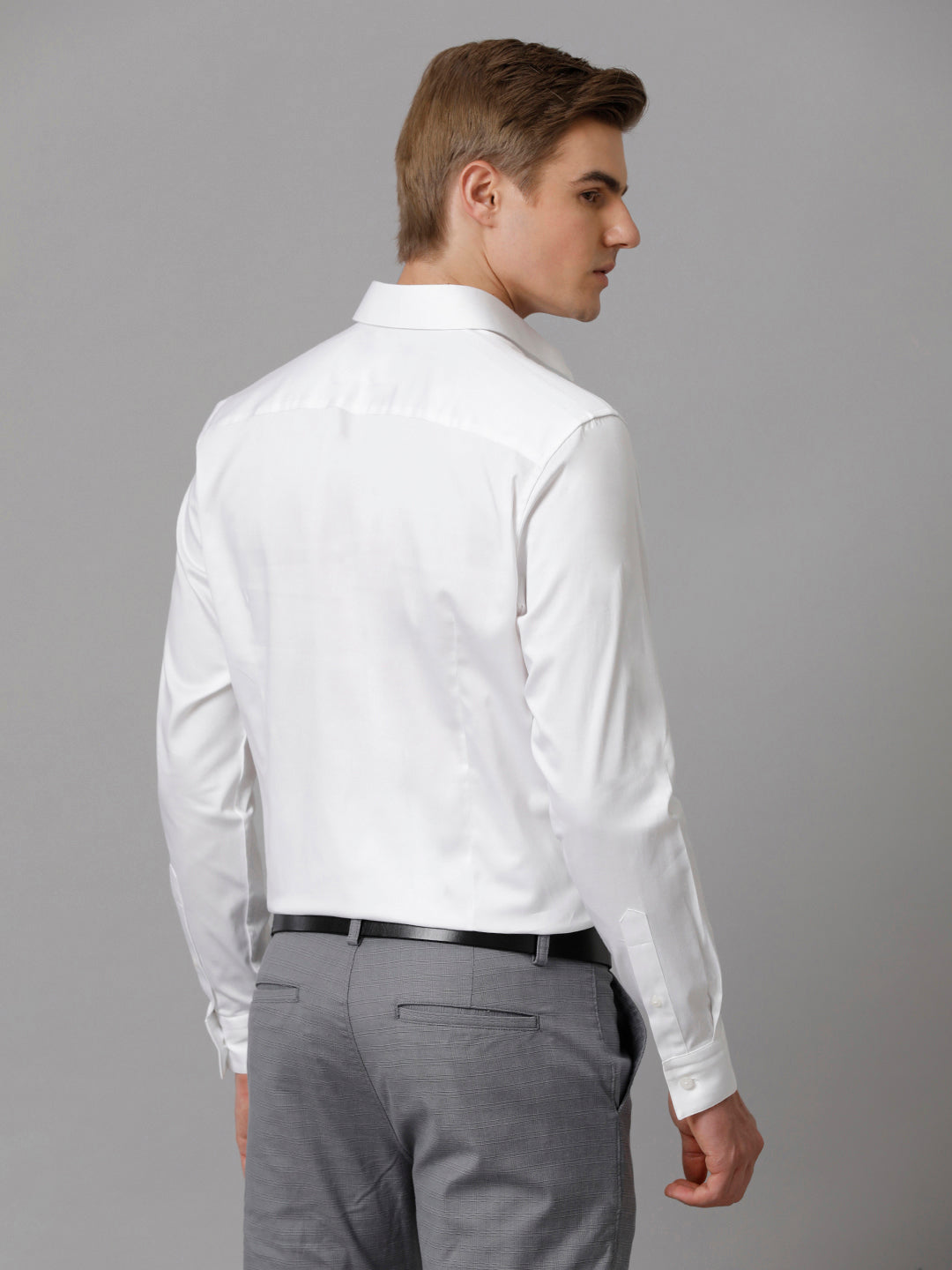 Aldeno Men Solid Formal White Shirt (SHAWN)