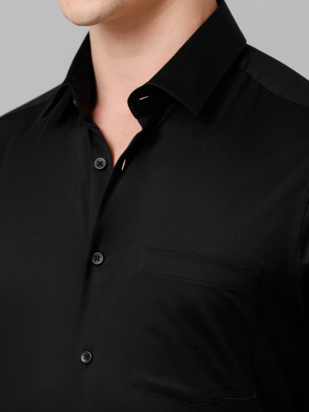 Aldeno Men Solid Formal Black Shirt (SLADE)