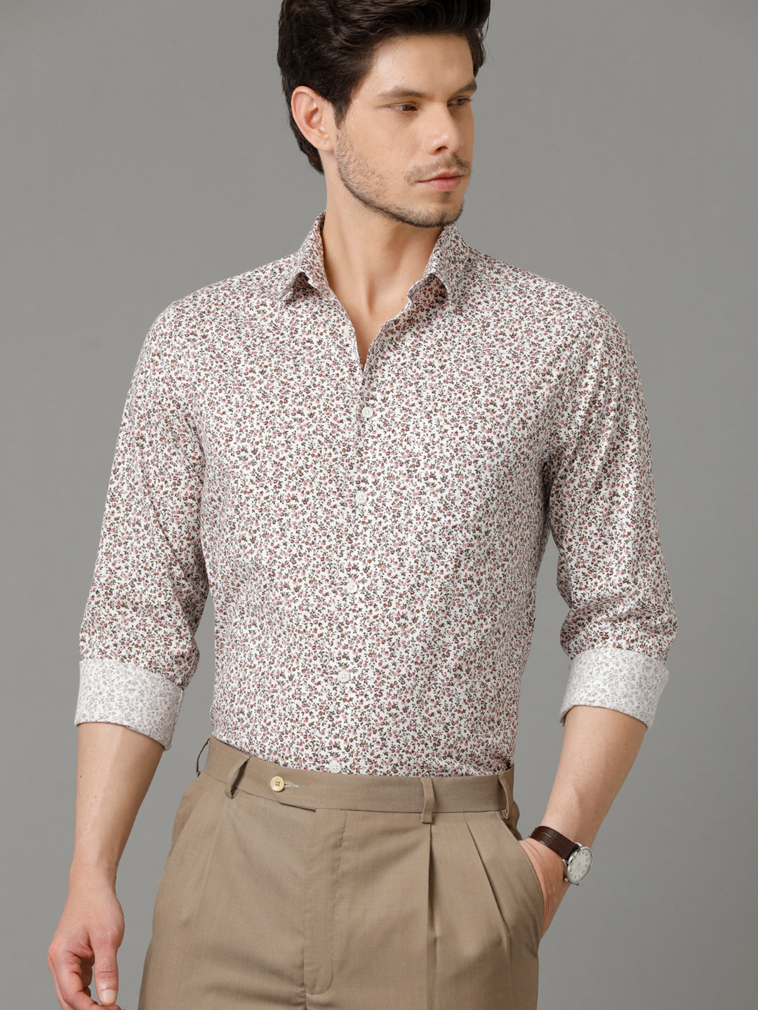 Aldeno Mens Regular Fit Floral Print Multi Casual Cotton Shirt (STIAN)