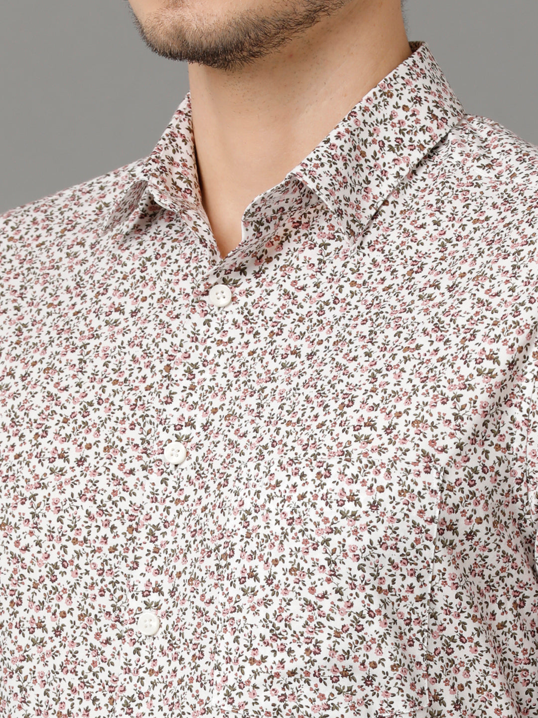 Aldeno Mens Regular Fit Floral Print Multi Casual Cotton Shirt (STIAN)