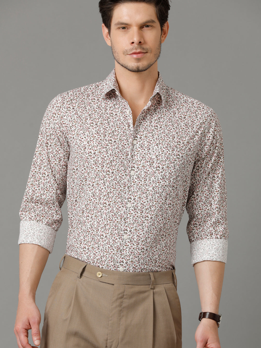 Aldeno Mens Regular Fit Floral Print Multi Casual Cotton Shirt (STIAN)