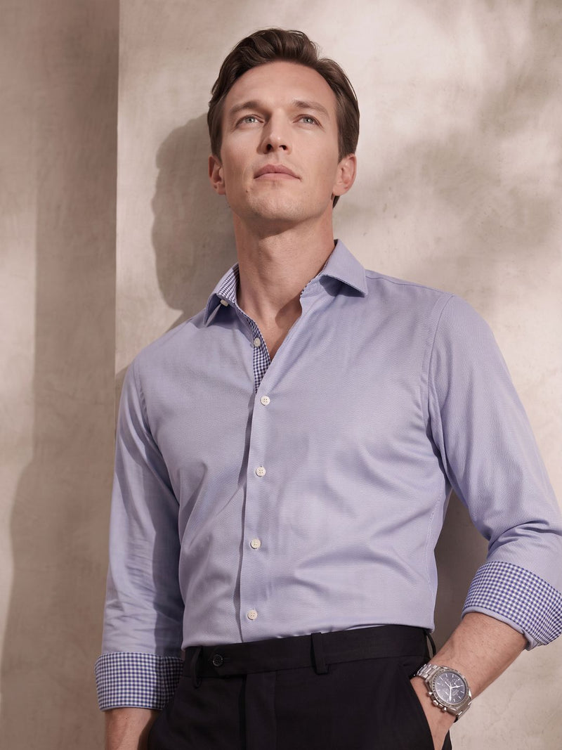 Grey slim fit cotton formal shirt for men (CLEO)