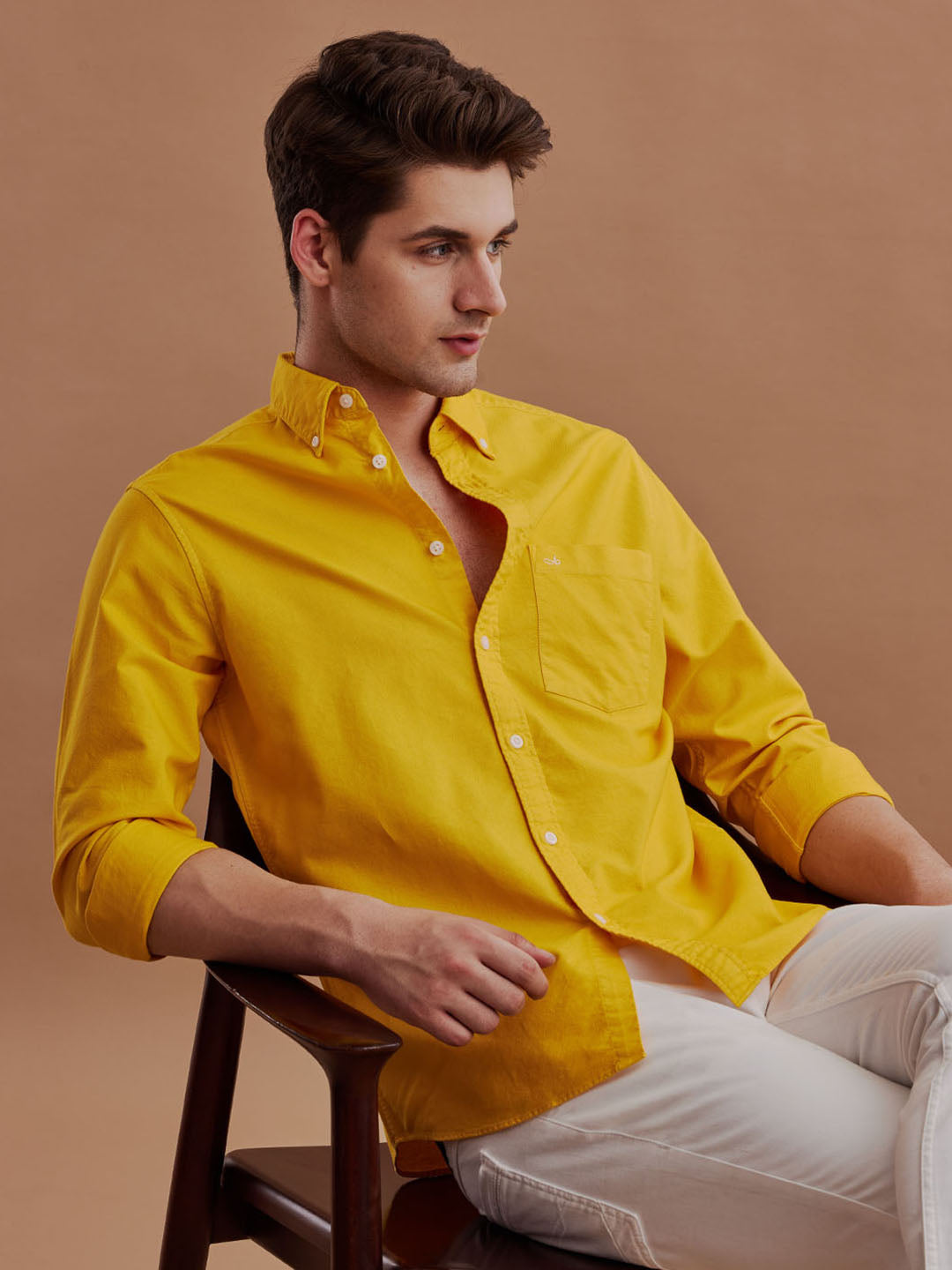 Aldeno Men Oxford Yellow Casual Shirt (GOLDY)