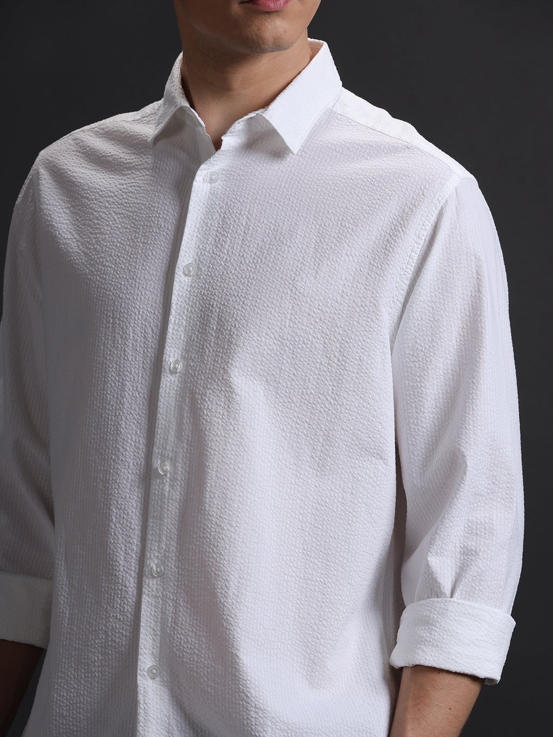 Aldeno Mens Regular Fit Plain White Casual Cotton Shirt (EVANIA)