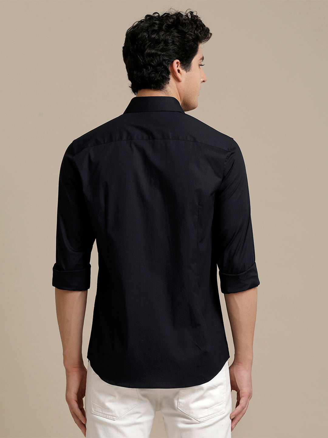 Aldeno Mens Slim Fit Indigo Formal Cotton Stretch Shirt (ROCCO)