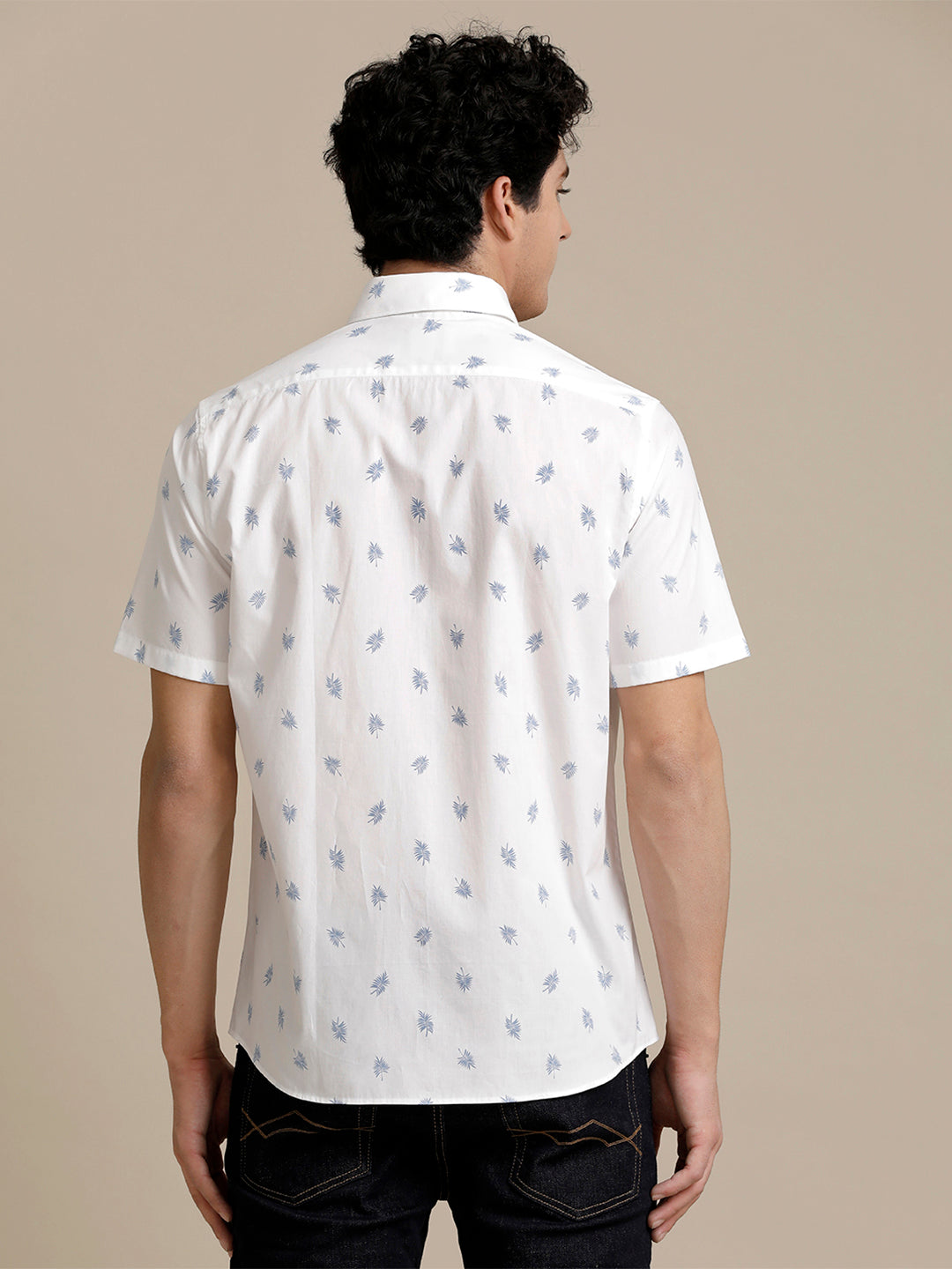 Aldeno Mens Regular Fit Light Blue Aop Casual Cotton Shirt (HOANG)