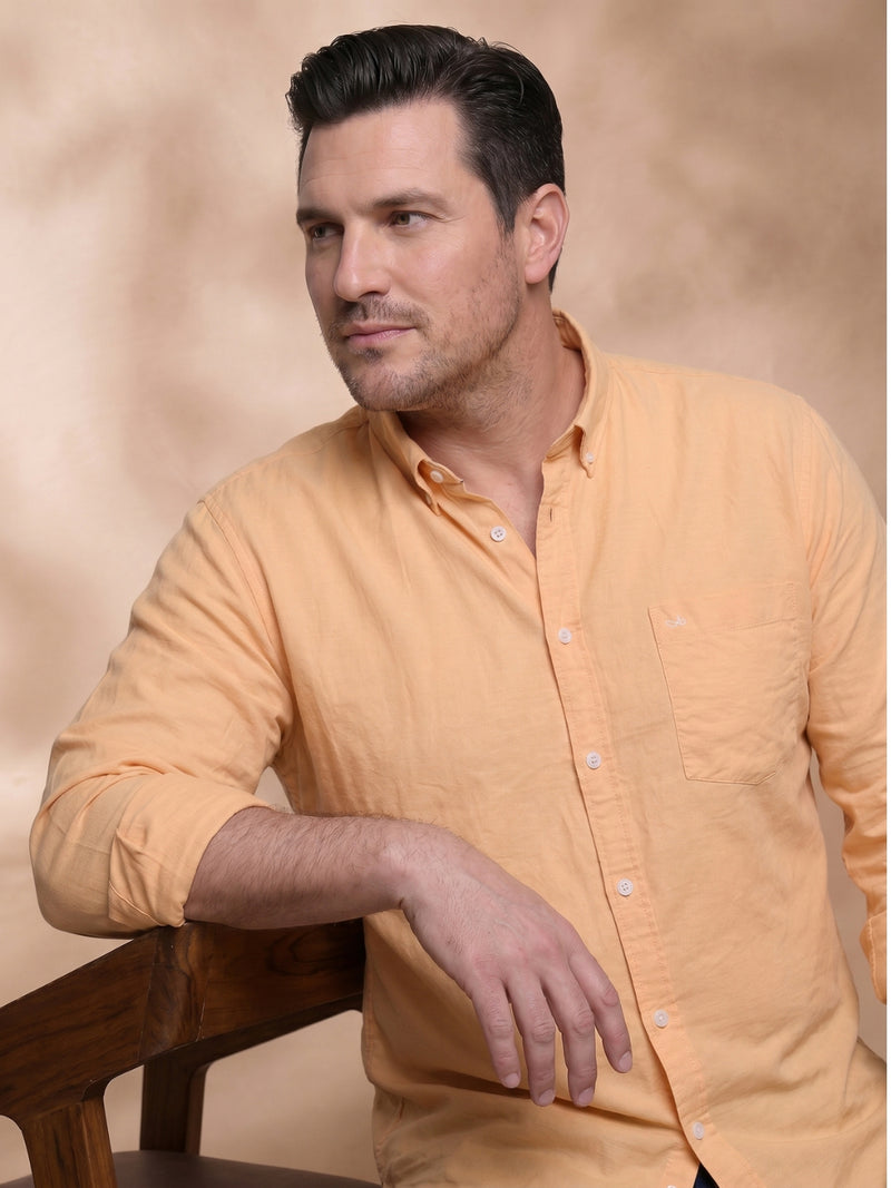 Orange plus size casual shirt for men (MICH)