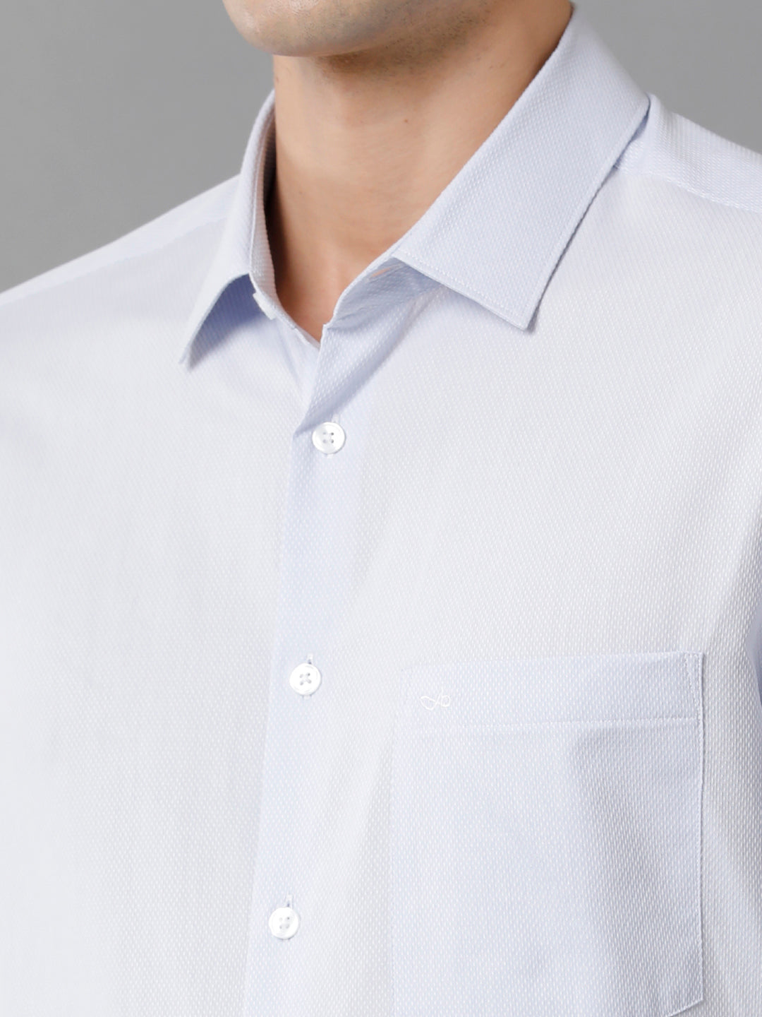 Aldeno Mens Slim Fit Ice Blue Stretctured Weave Formal Cotton Shirt (FOMON)