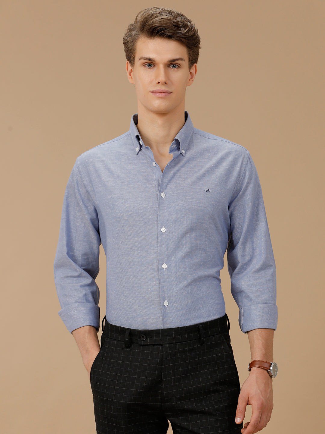 Aldeno Men Blue Formal Shirt (LARIE)