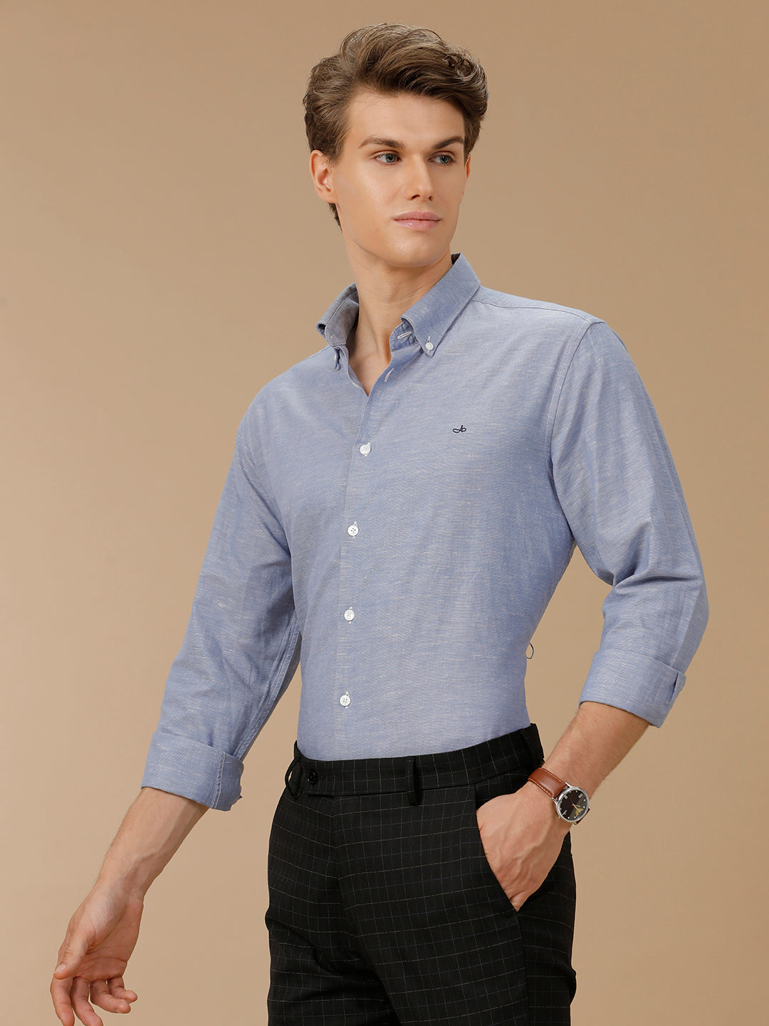 Aldeno Men Blue Formal Shirt (LARIE)