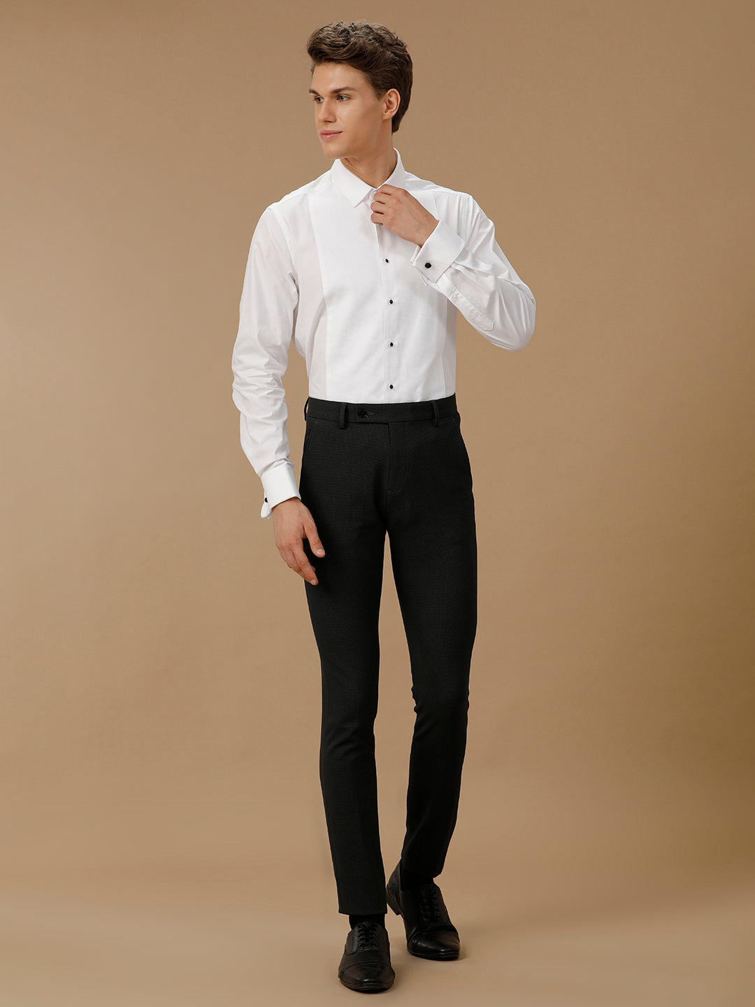 Aldeno Men Solid Formal White Shirt (WALSO)