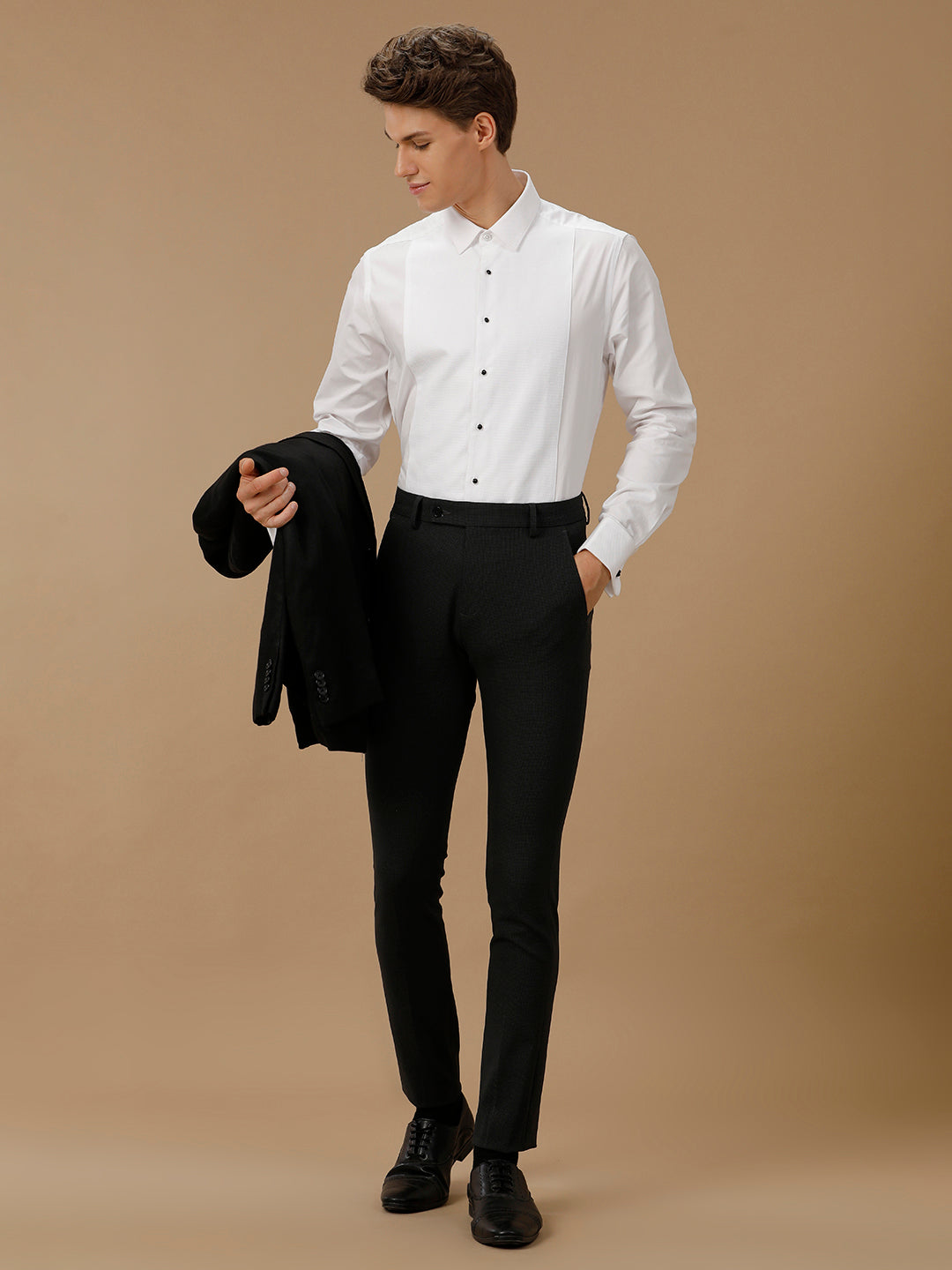 Aldeno Men Solid Formal White Shirt (WALSO)