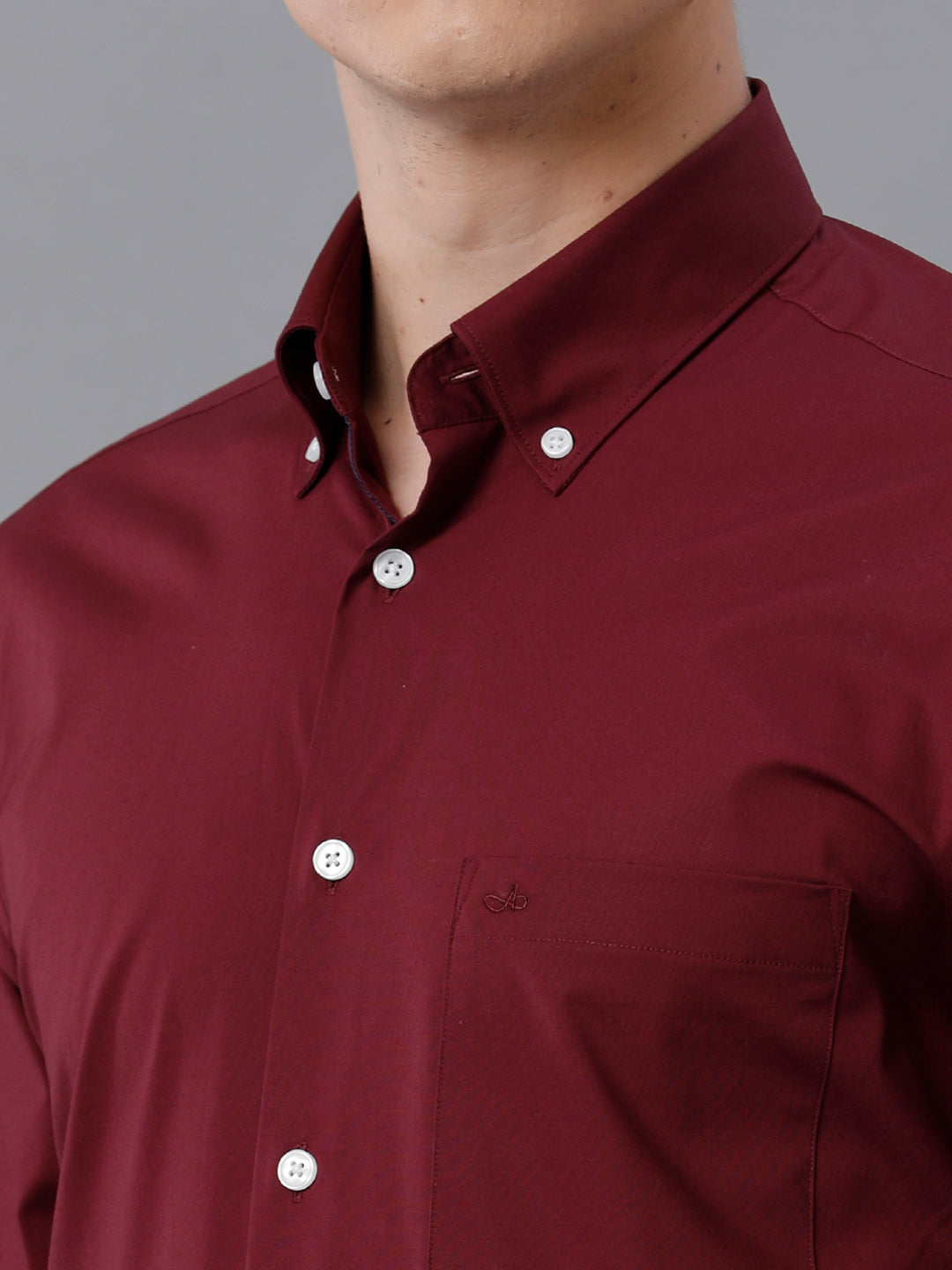 Aldeno Mens Slim Fit Wine Red Solid Formal Cotton Stretch Shirt (MONMUR)