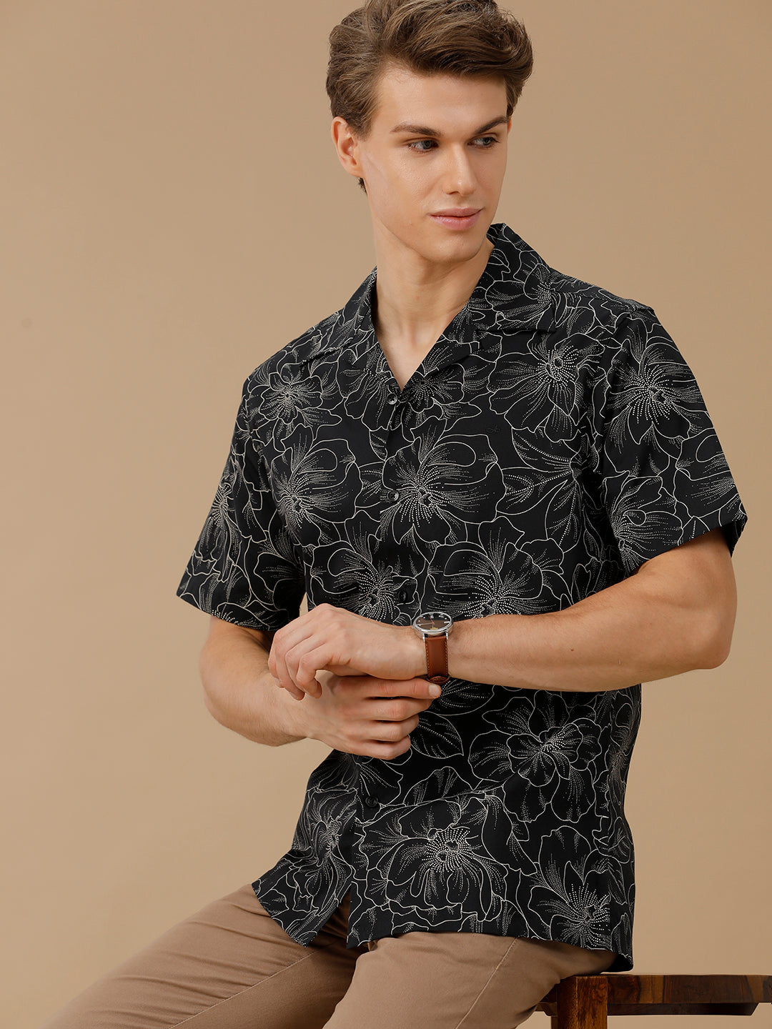 Aldeno Men Black Casual Shirt (PARTRI)