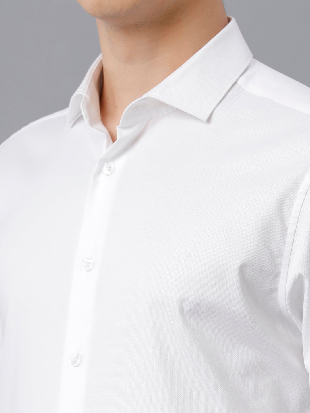 Aldeno Mens Slim Fit Solid White Formal Cotton Shirt (COOP)