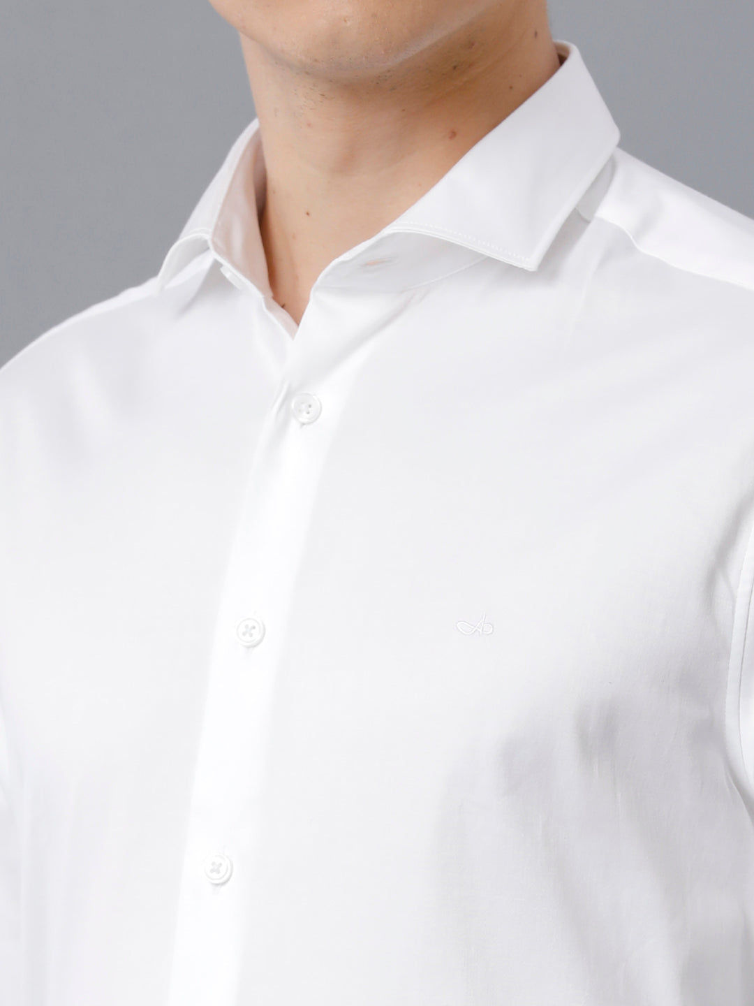 Aldeno Mens Regular Fit Solid White Formal Linen Shirt (LUKE)