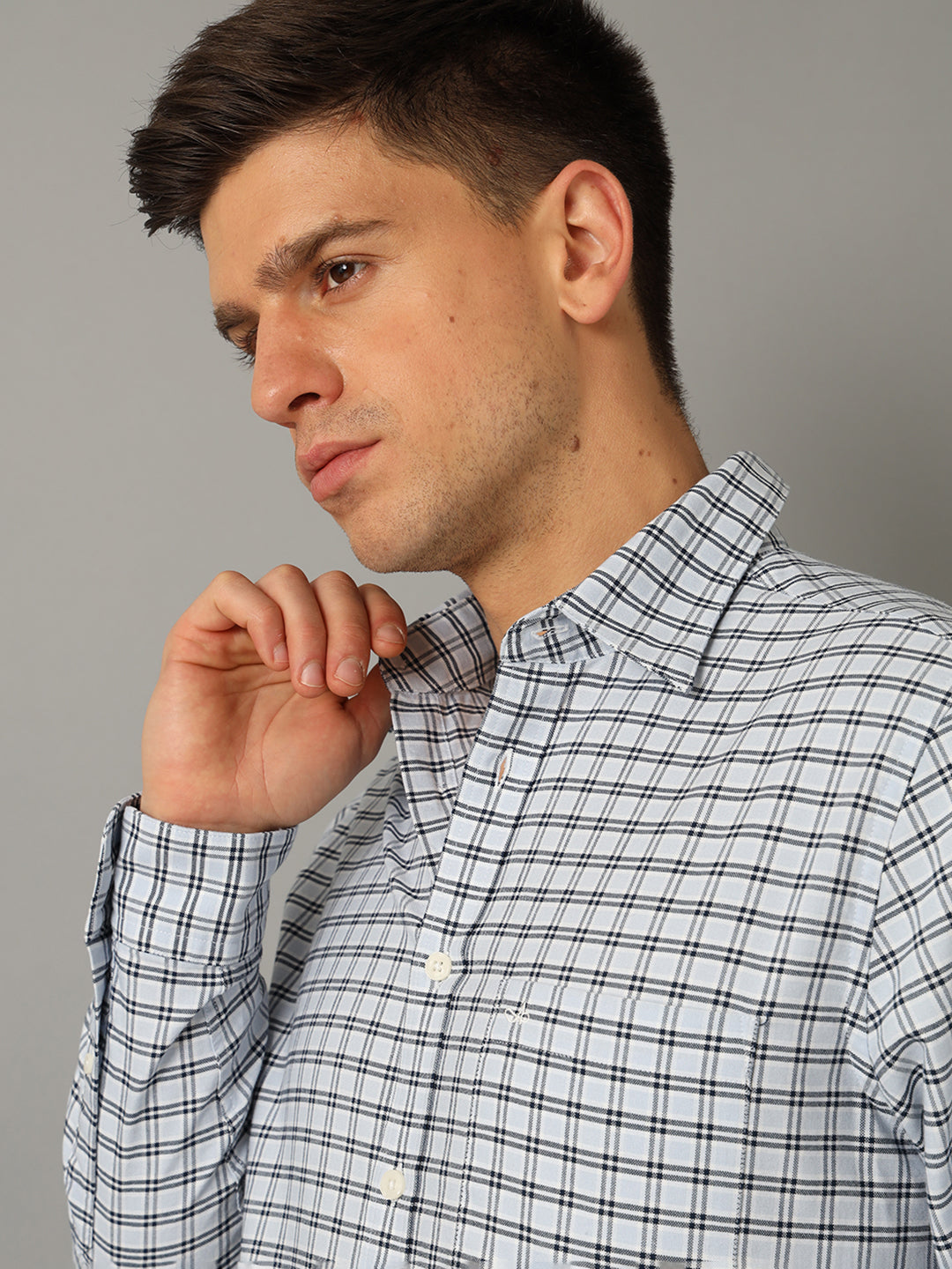 Aldeno Checkered Blue Casual Shirt For Men