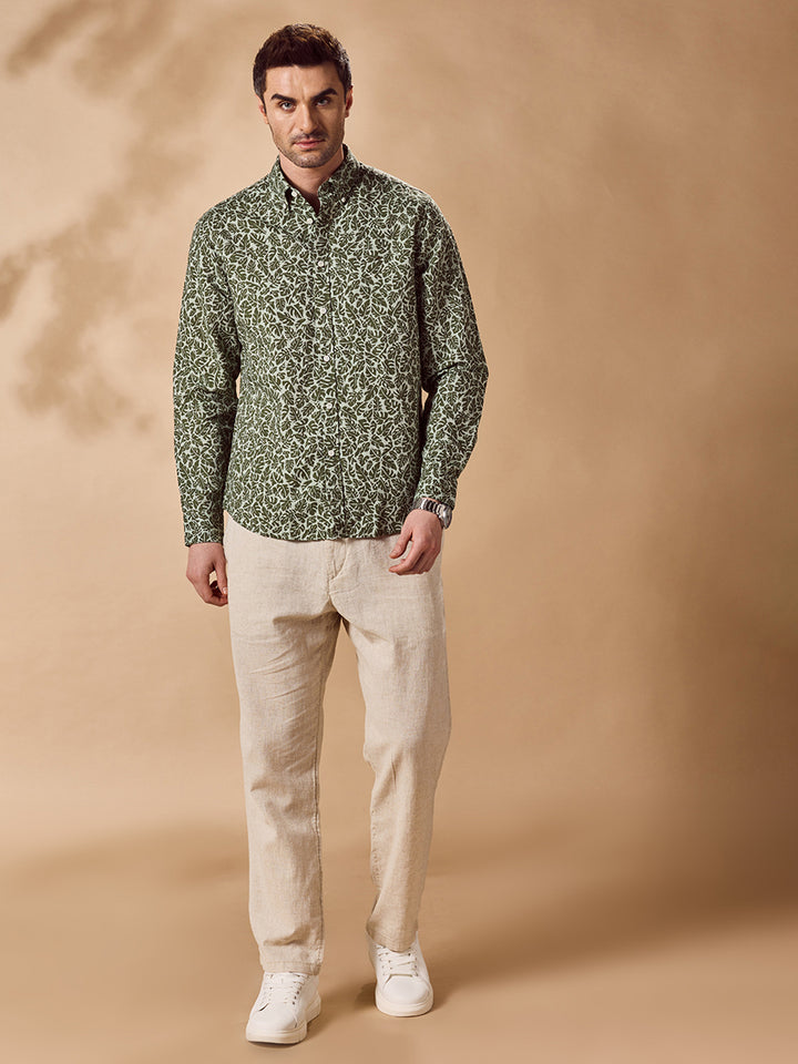 Aldeno Men Green Casual Shirt (COVE)