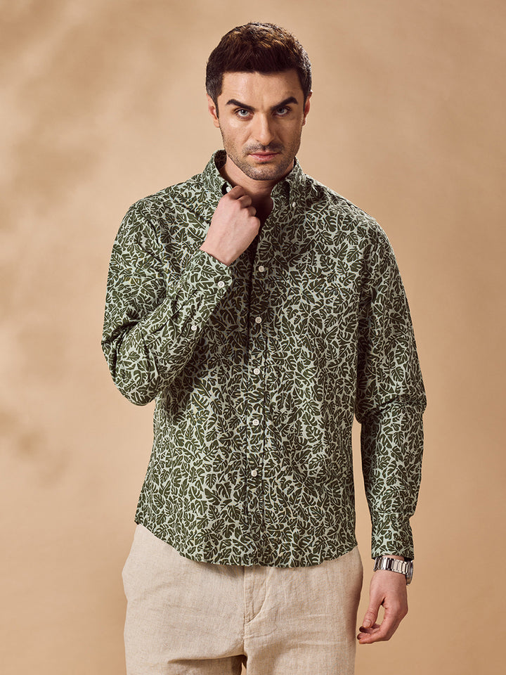 Aldeno Men Green Casual Shirt (COVE)