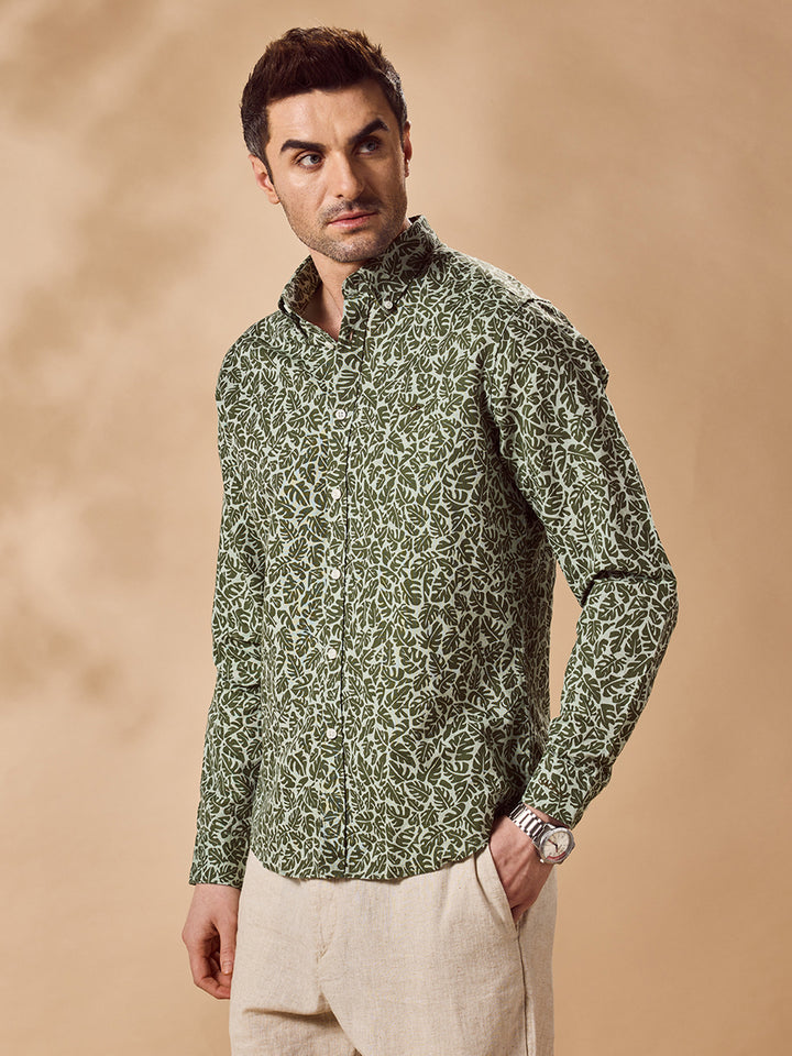 Aldeno Men Green Casual Shirt (COVE)
