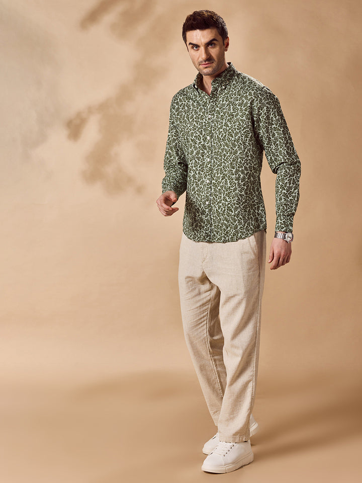 Aldeno Men Green Casual Shirt (COVE)