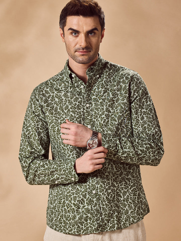 Aldeno Men Green Casual Shirt (COVE)