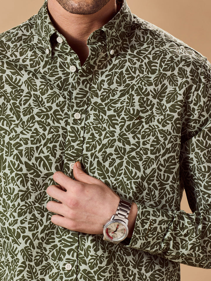 Aldeno Men Green Casual Shirt (COVE)