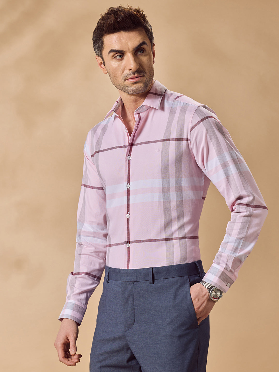 Aldeno Men Pink Formal Shirt XAVIN