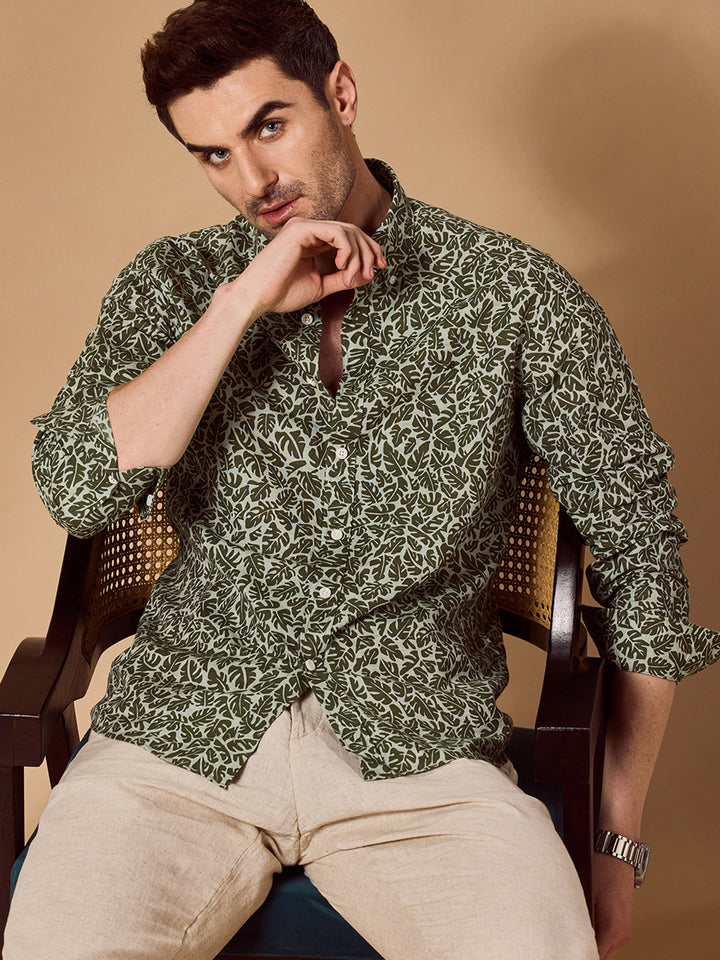 Aldeno Men Green Casual Shirt (COVE)