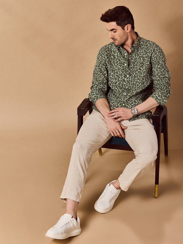 Aldeno Men Green Casual Shirt (COVE)