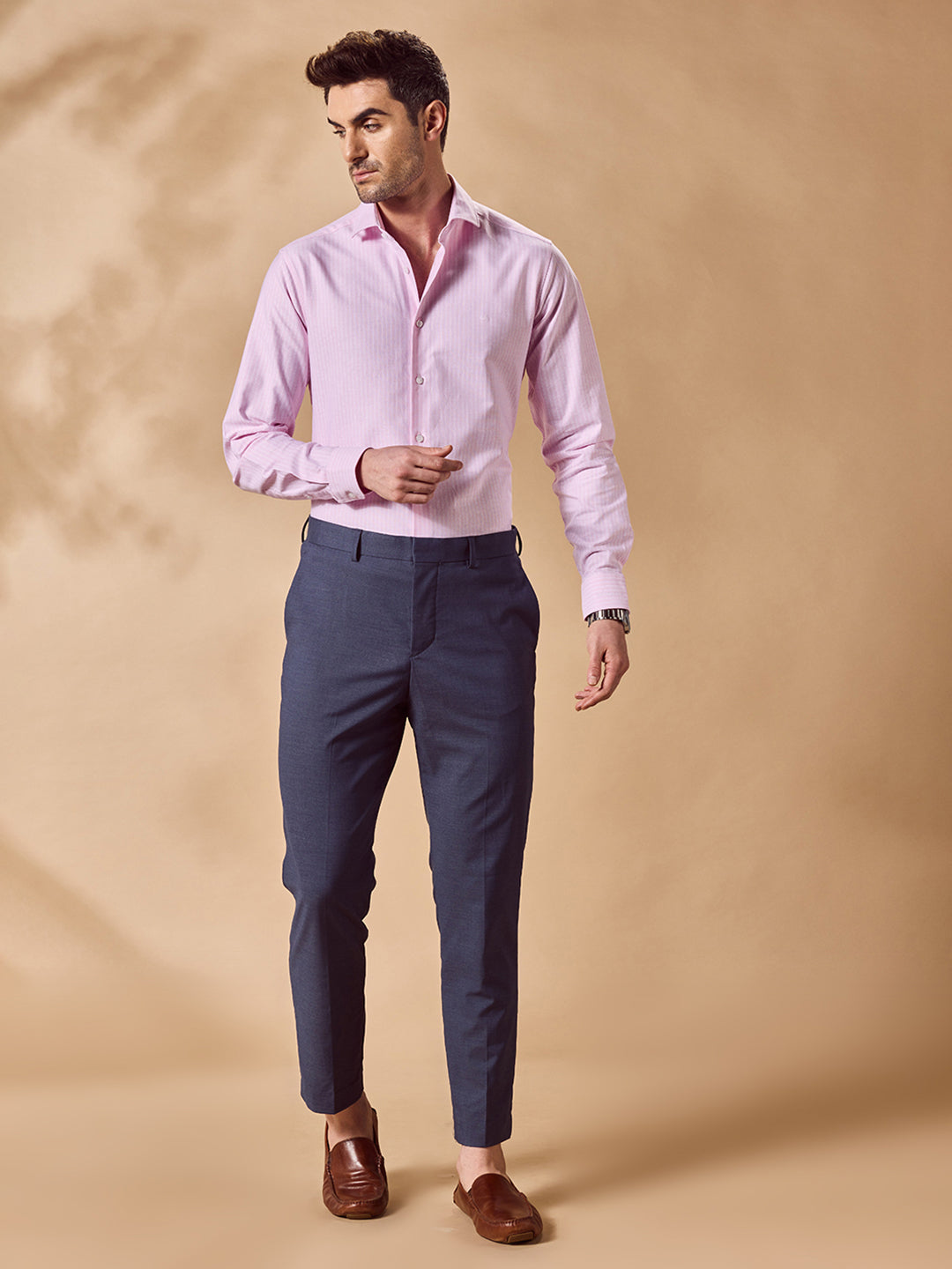 Aldeno Men Pink Formal Shirt (CIVE)