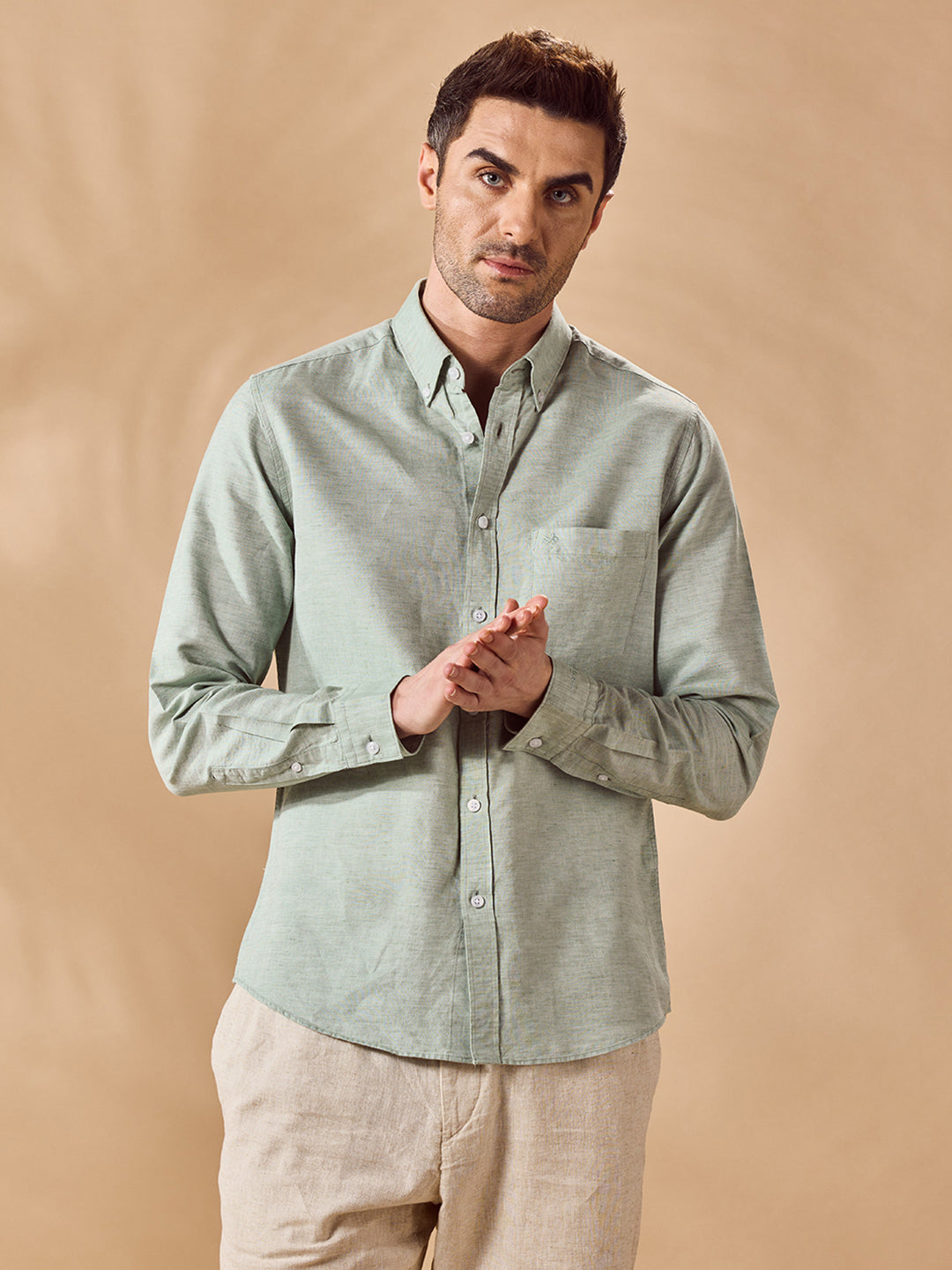 Aldeno Men Green Casual Shirt (LYNN)