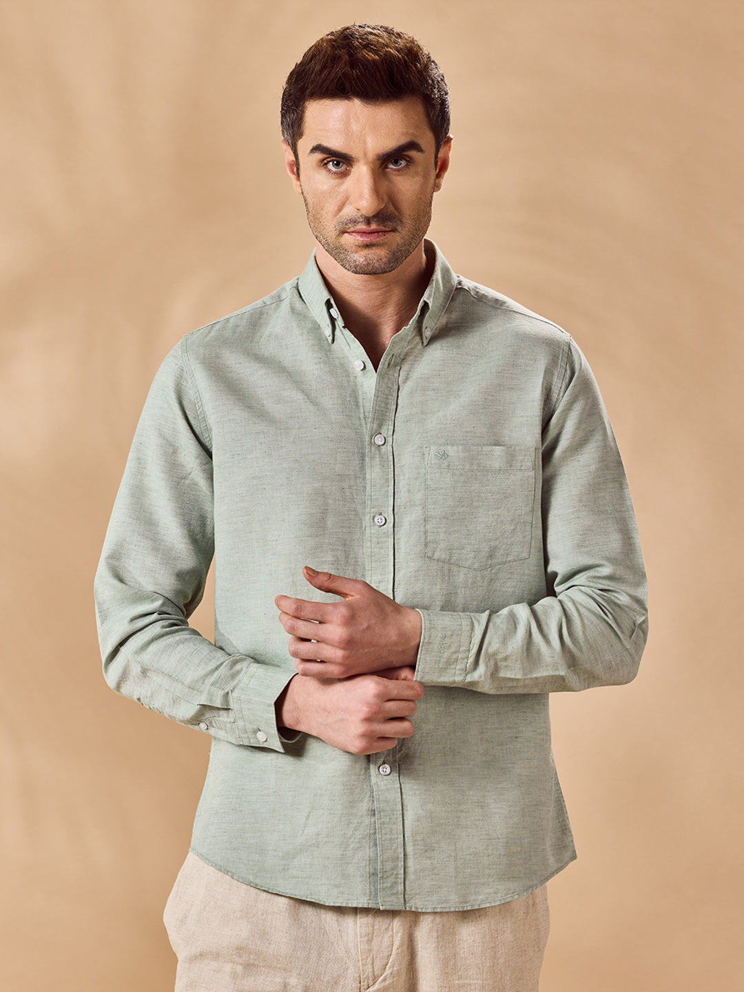 Aldeno Men Green Casual Shirt (LYNN)