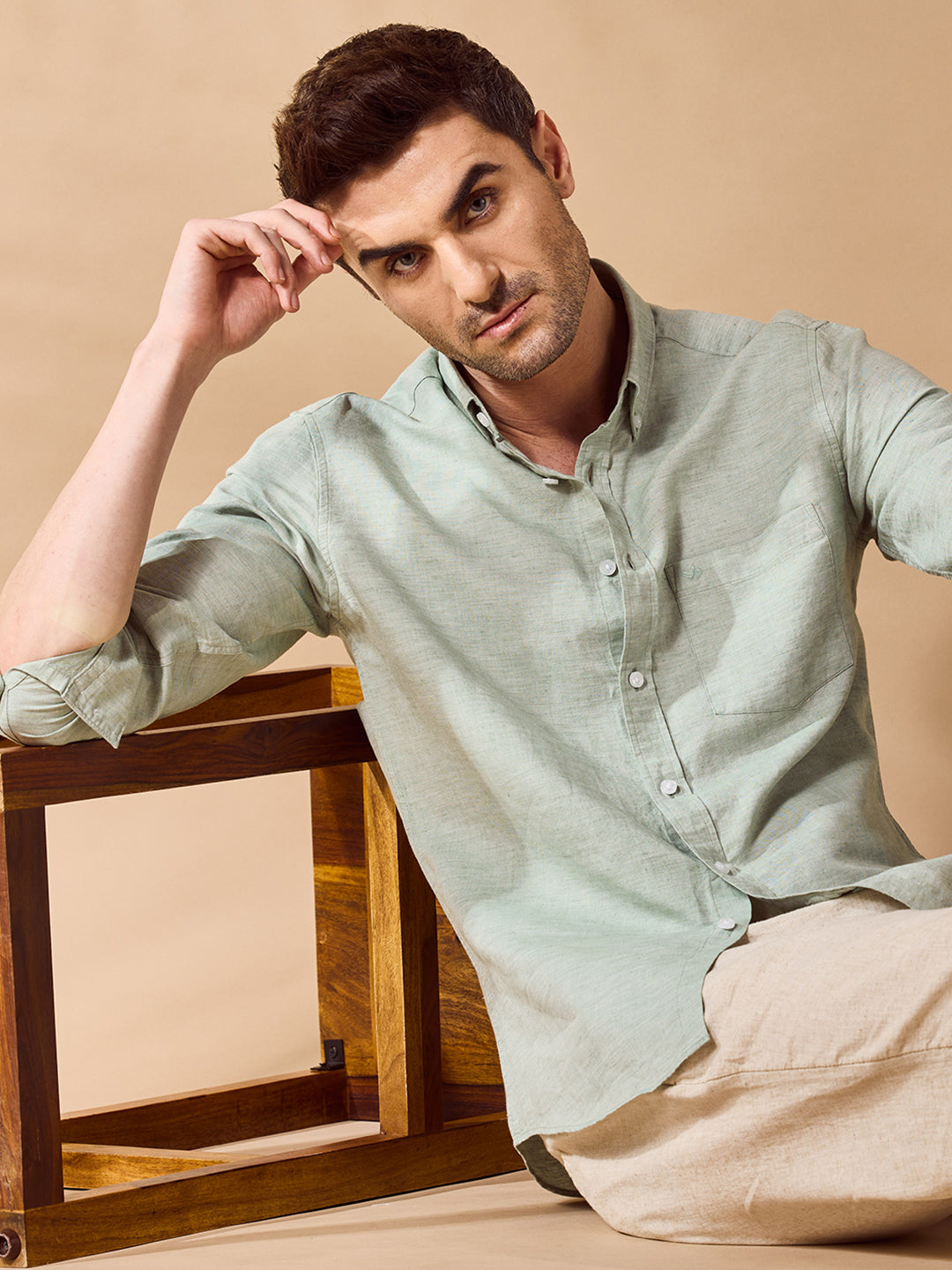 Aldeno Men Green Casual Shirt (LYNN)