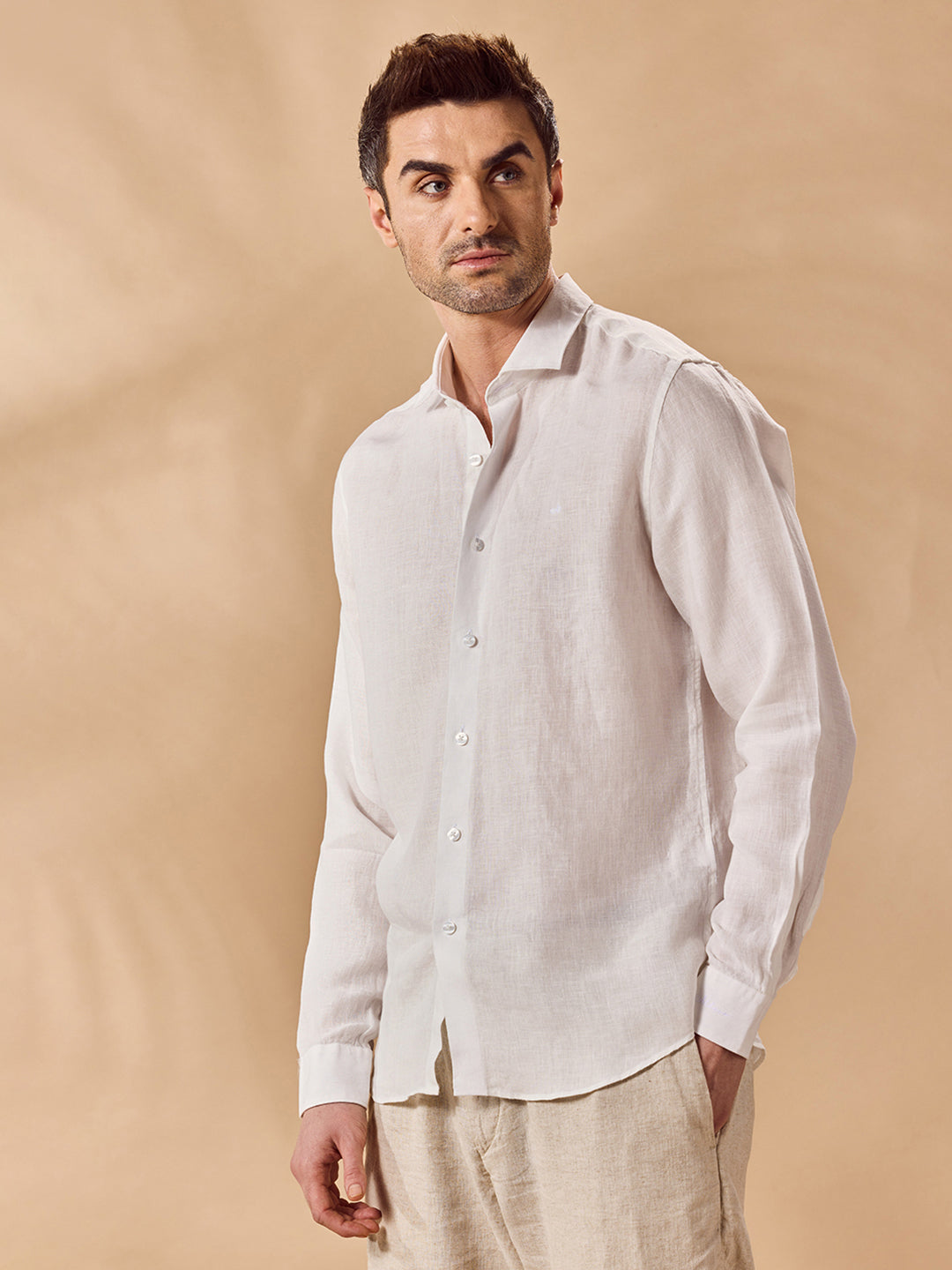 Aldeno Men White Casual Shirt (JAROM)