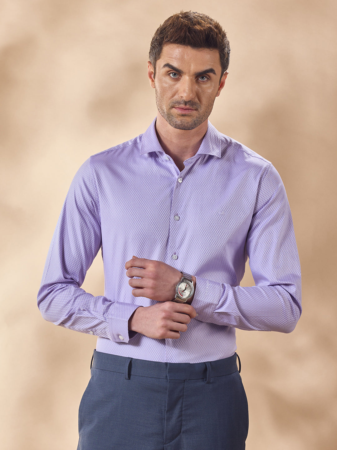 Aldeno Men Lavender Formal Shirt (CAED)