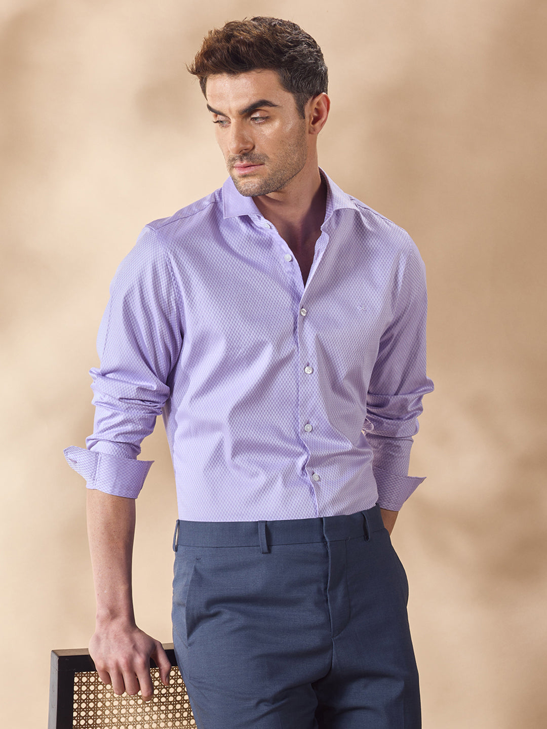 Aldeno Men Lavender Formal Shirt (CAED)