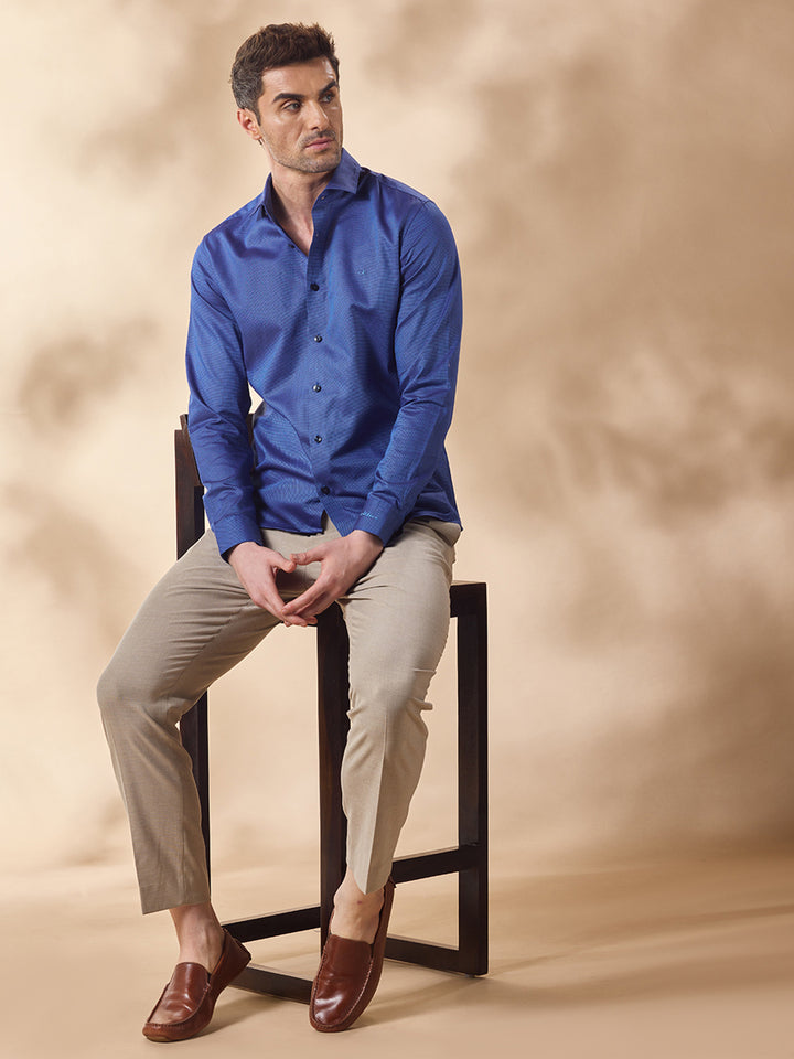 Aldeno Men Blue Formal Shirt (LAIS)