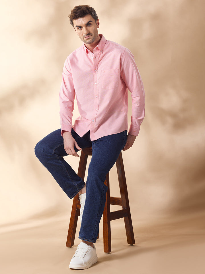 Aldeno Men Pink Casual Shirt (CYKE)