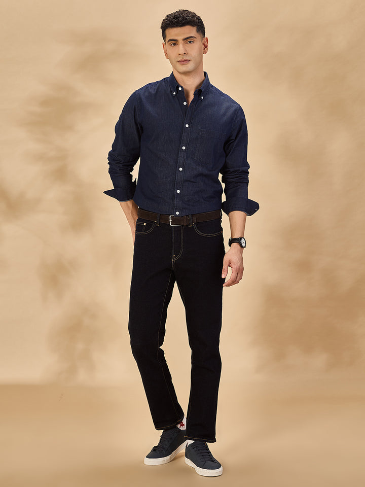 Aldeno Men Navy Blue Casual Shirt (DEBIM)