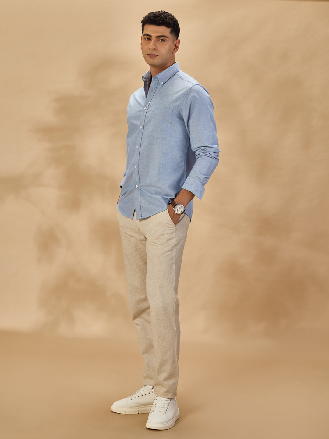 Aldeno Men Blue Formal Shirt (CRUDE)