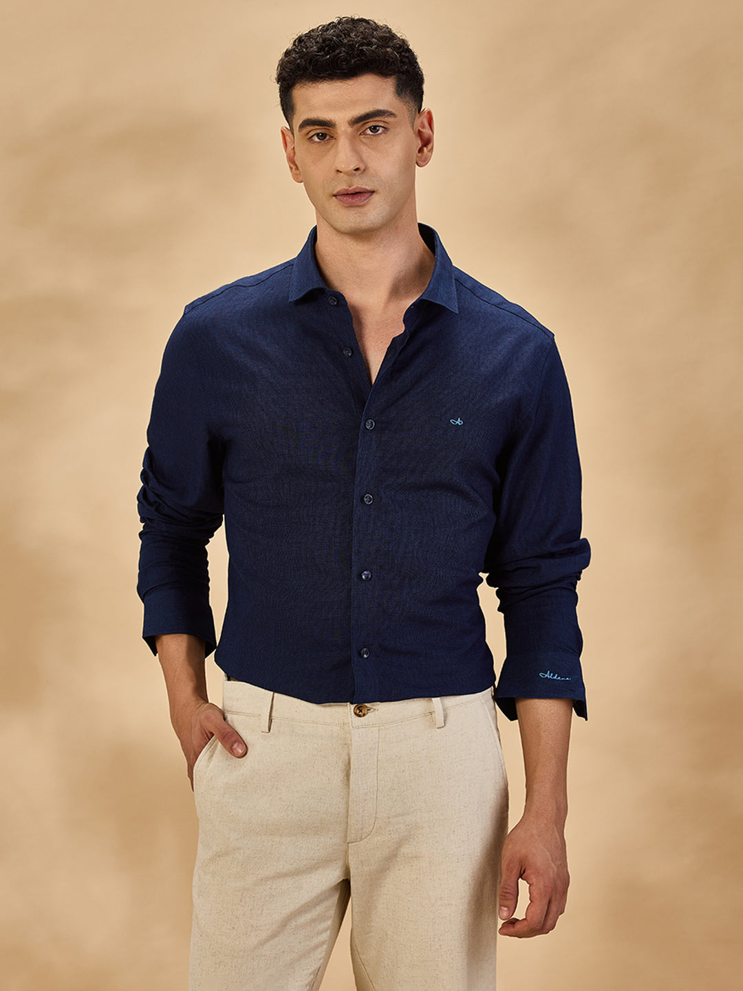 Aldeno Men Blue Formal Shirt (JONA)