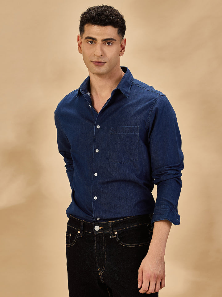 Aldeno Men Navy Blue Casual Shirt (DAWN)