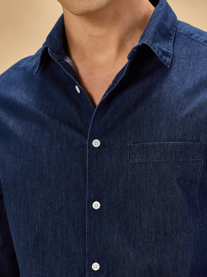 Aldeno Men Navy Blue Casual Shirt (DAWN)