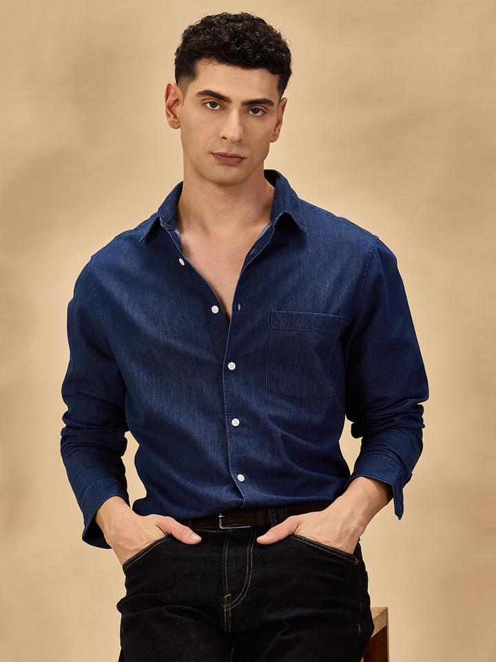 Aldeno Men Navy Blue Casual Shirt (DAWN)