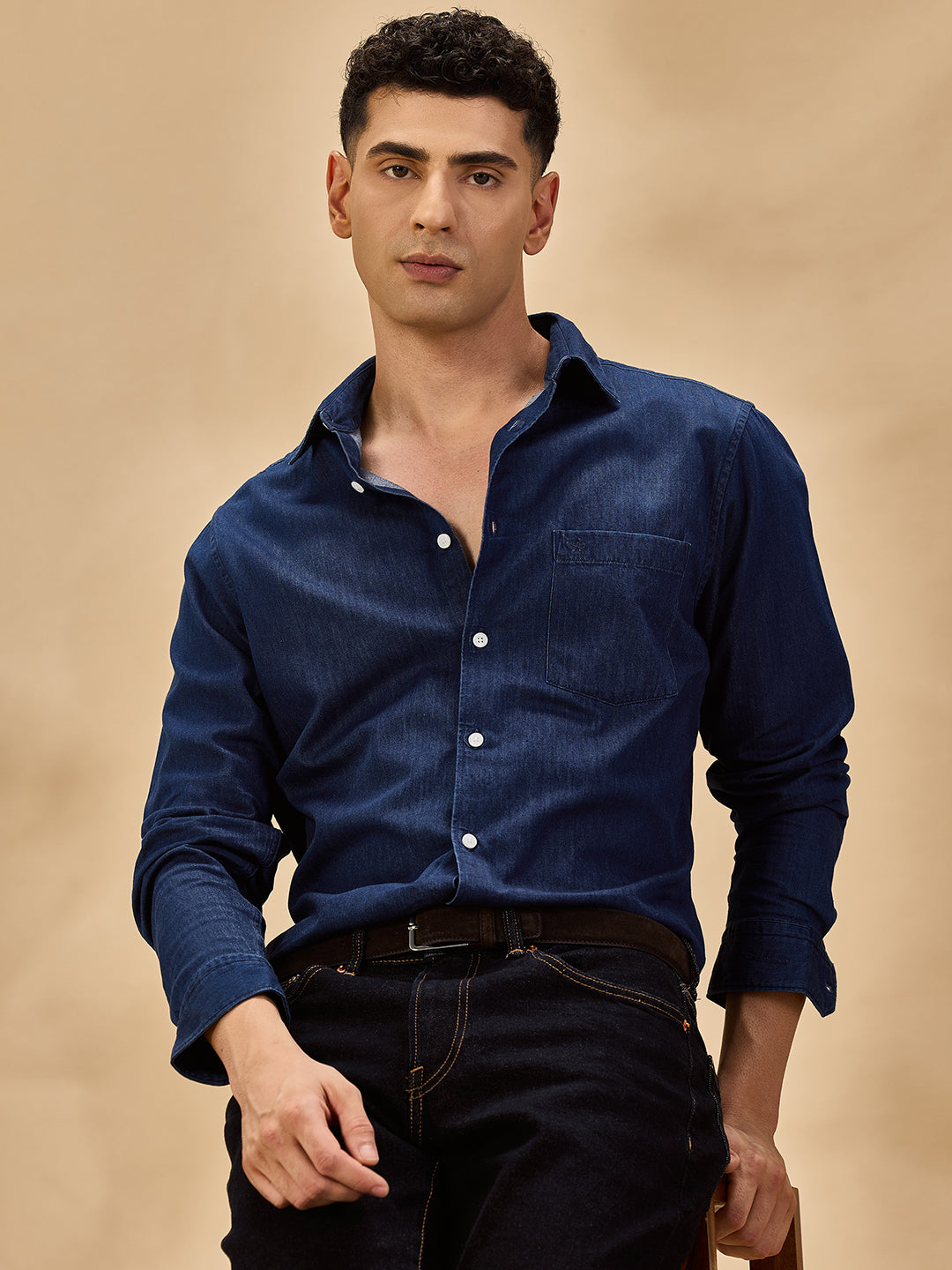 Aldeno Men Navy Blue Casual Shirt (DAWN)