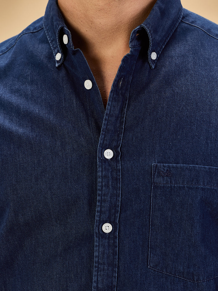 Aldeno Men Navy Blue Casual Shirt (DAAN)