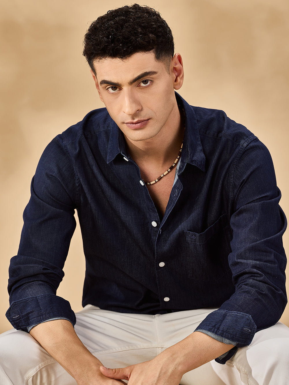 Buy Aldeno Men Navy Blue Casual Shirt (DONIL)