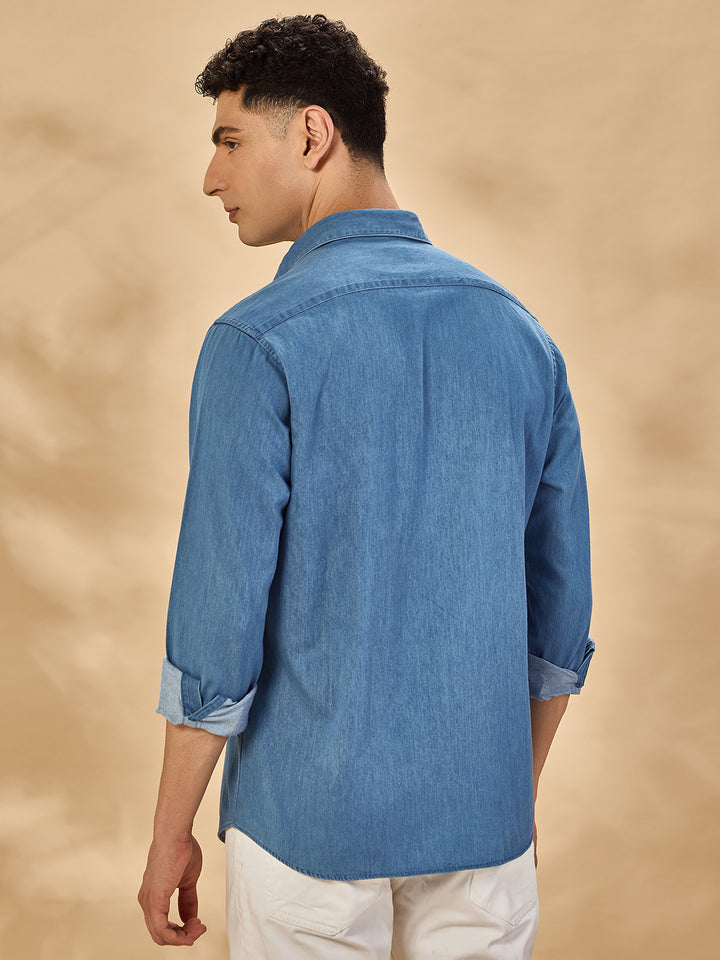 Aldeno Men Blue Casual Shirt (DOKE)