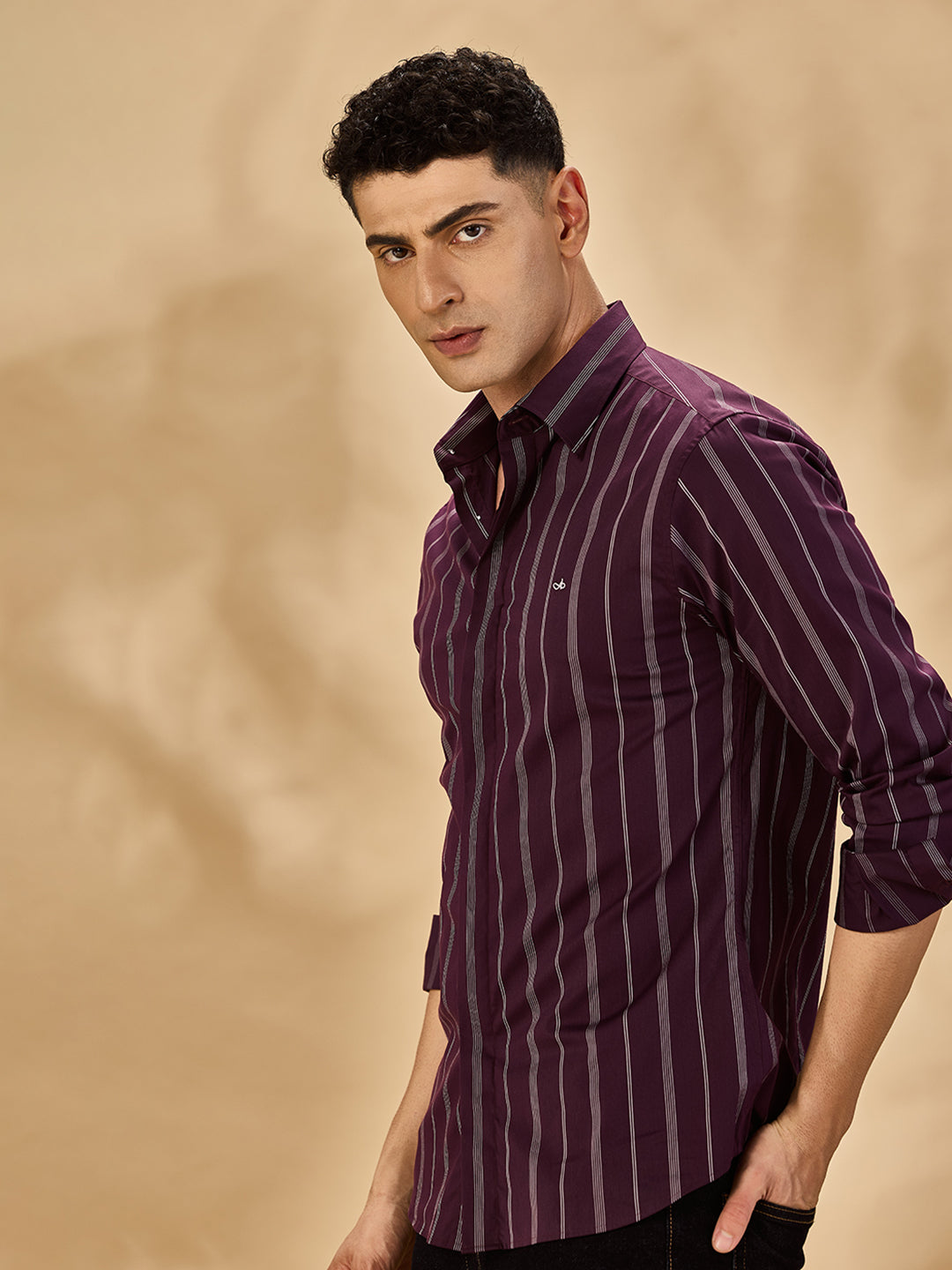 Aldeno Men Purple Casual Shirt (ERIK)